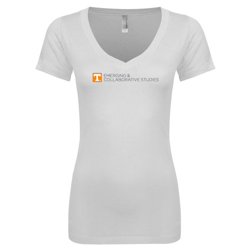  Next Level Womens White Ideal V Tee - UT Knoxville Emerging and Collaborative Studies