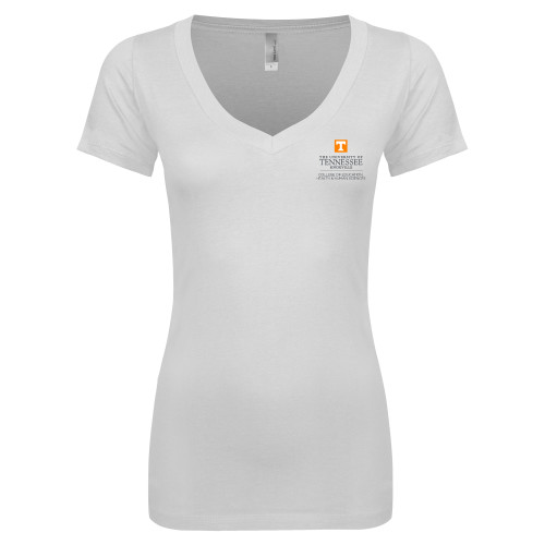  Next Level Womens White Ideal V Tee - College of Education Stacked