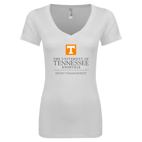  Next Level Womens White Ideal V Tee - UTK Sport Management