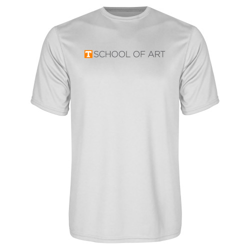  White Performance Tee - School of Art Horizontal