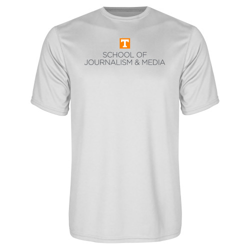  White Performance Tee - UT Knoxville School of Journalism and Media