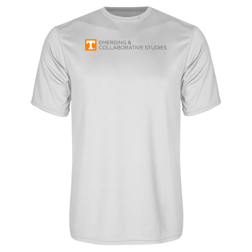  White Performance Tee - UT Knoxville Emerging and Collaborative Studies