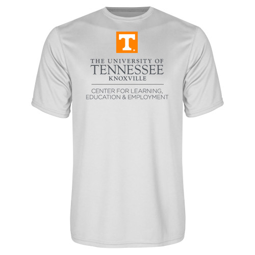  White Performance Tee - Center for Learning  Education & Employment