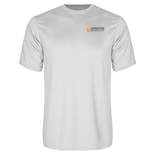  White Performance Tee - Winston College of Law - UTK Stacked