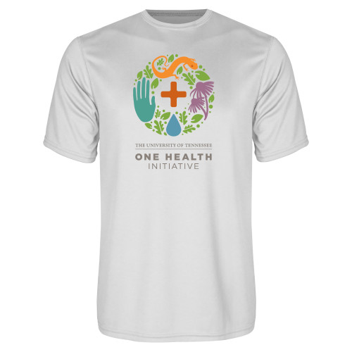  White Performance Tee - One Health Initiative Vertical
