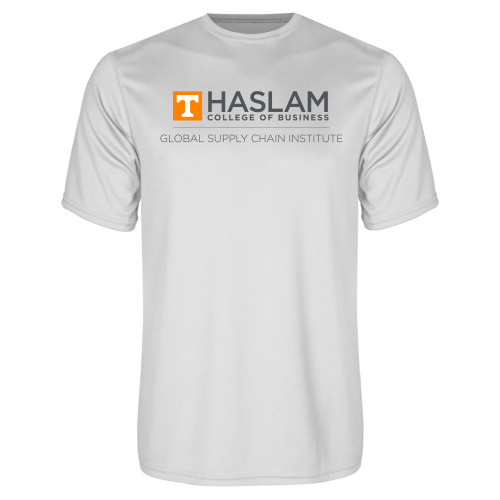  White Performance Tee - Gobal Supply Chain Centered Logo