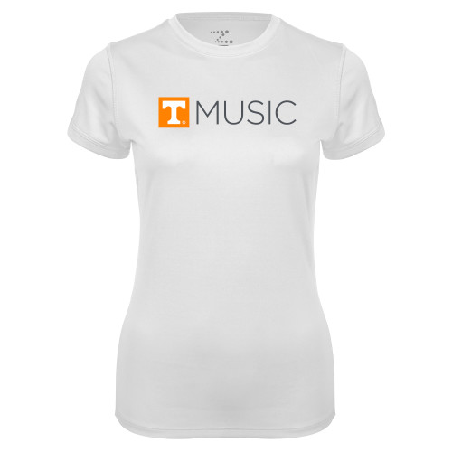  Womens White Performance Tee - UT Knoxville Music