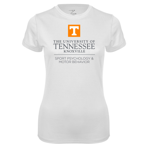  Womens White Performance Tee - Sport Psychology and Motor Behavior - UTK