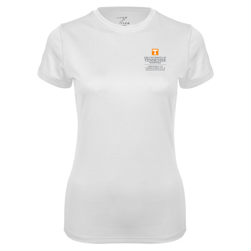  Womens White Performance Tee - Department of Theory and Practice in Teacher Education - UTK