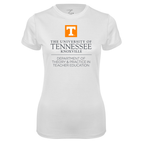  Womens White Performance Tee - Department of Theory and Practice in Teacher Education - UTK
