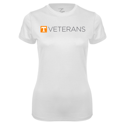  Womens White Performance Tee - Veterans