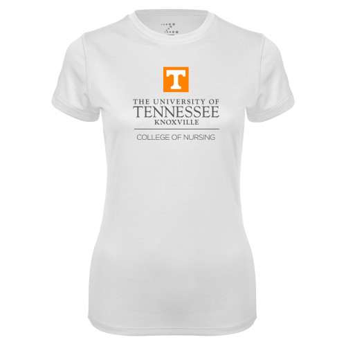  Womens White Performance Tee - College of Nursing