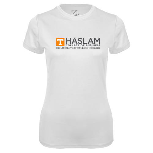  Womens White Performance Tee - HASLAM College of Business