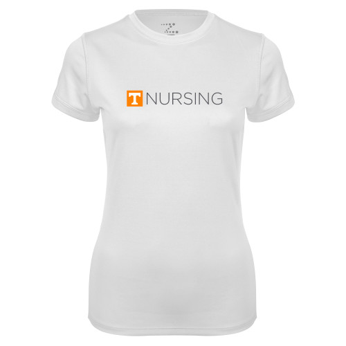  Womens White Performance Tee - Nursing