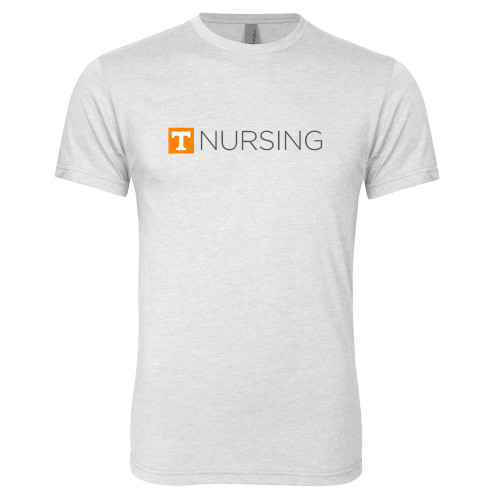  Next Level Heather White Triblend Tee - Nursing