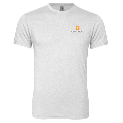  Next Level Heather White Triblend Tee - UTK - Army ROTC Stacked