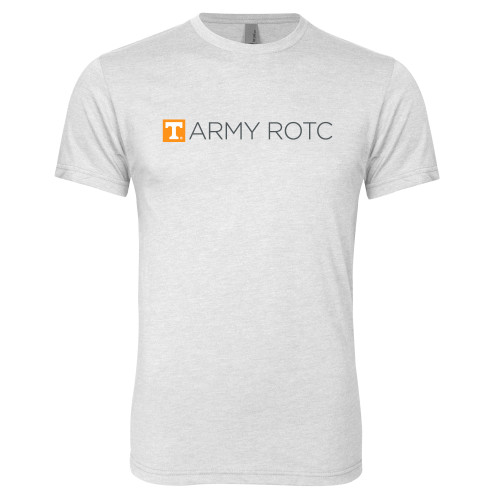  Next Level Heather White Triblend Tee - UTK - Army ROTC Flat