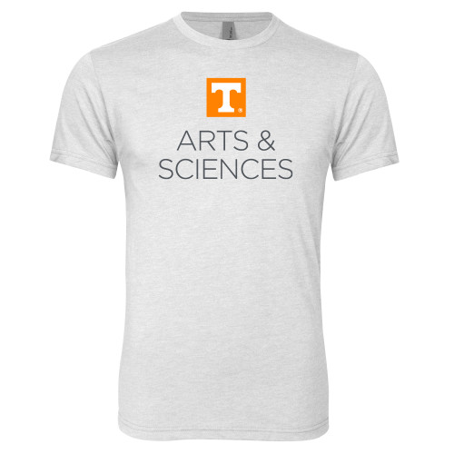  Next Level Heather White Triblend Tee - UTK - Arts and Sciences Stacked