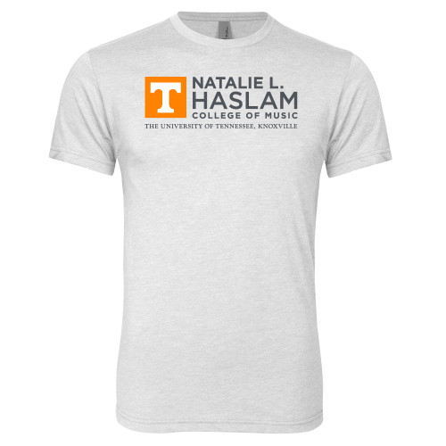  Next Level Heather White Triblend Tee - Natalie L Haslam College of Music - UTK