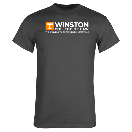 Charcoal T Shirt - Winston College of Law - UTK Stacked