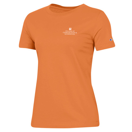  Champion Womens Spirit Orange Tee - College of Communication and Information