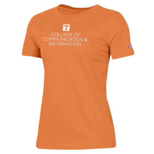  Champion Womens Spirit Orange Tee - College of Communication and Information