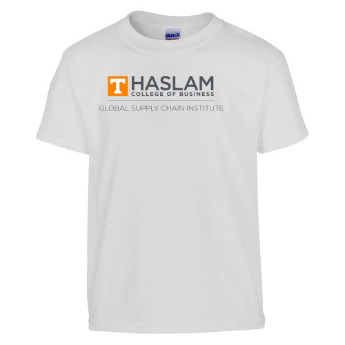  Youth White T Shirt - Gobal Supply Chain Centered Logo
