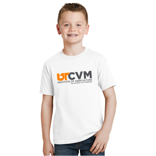  Youth White T Shirt - College of Veterinary Medicine