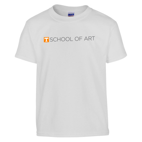  Youth White T Shirt - School of Art Horizontal