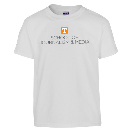  Youth White T Shirt - UT Knoxville School of Journalism and Media