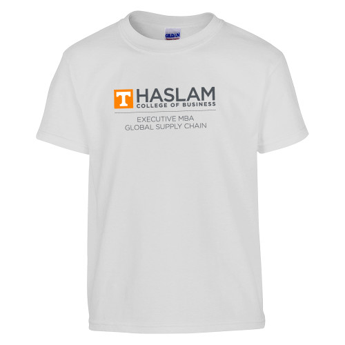  Youth White T Shirt - Haslam College of Business Executive MBA Global Supply Chain Centered