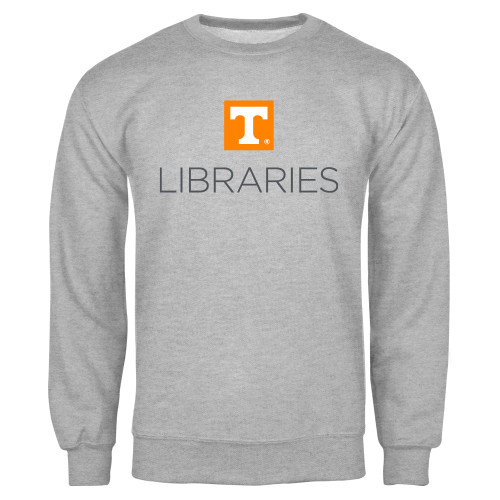  Grey Fleece Crew - UTK - Libraries Stacked