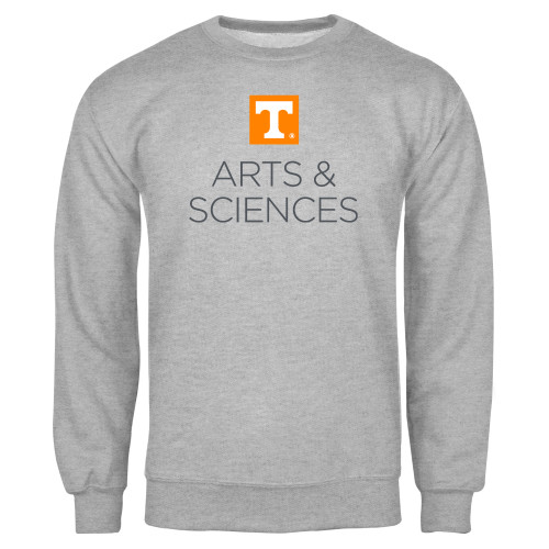  Grey Fleece Crew - UTK - Arts and Sciences Stacked