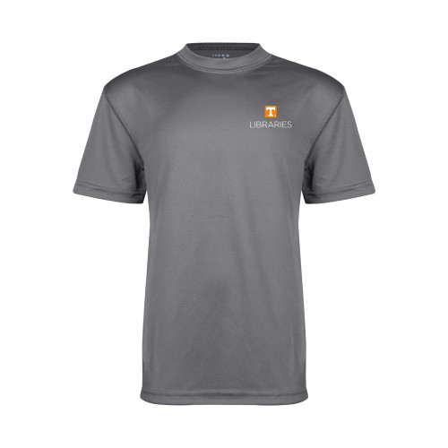  Youth Performance Grey Concrete Tee - UTK - Libraries Stacked