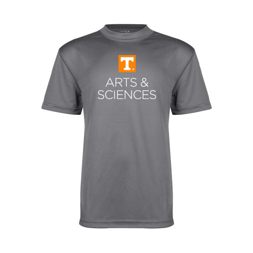  Youth Performance Grey Concrete Tee - UTK - Arts and Sciences Stacked