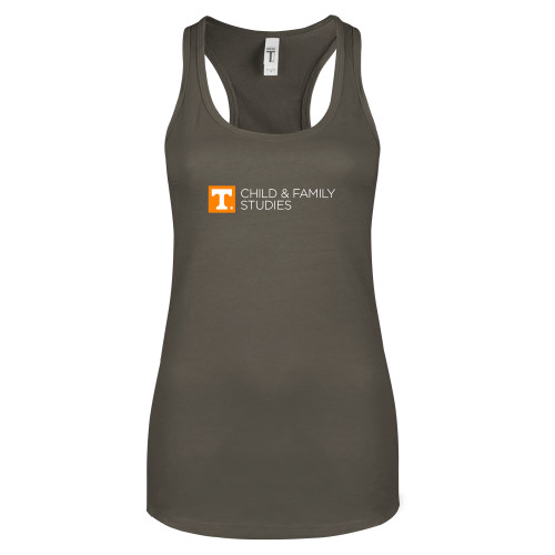  Next Level Womens Charcoal Racerback Tank - Child and Family Studies