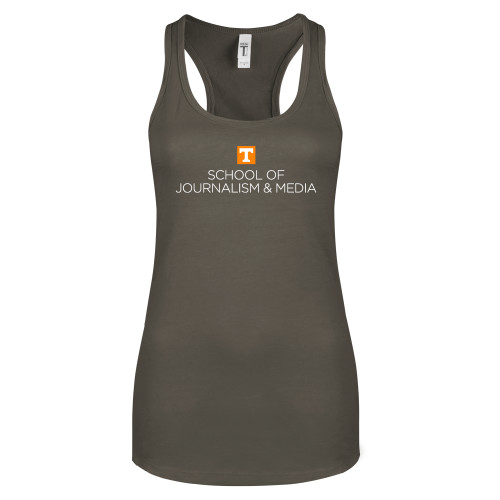  Next Level Womens Charcoal Racerback Tank  - UT Knoxville School of Journalism and Media