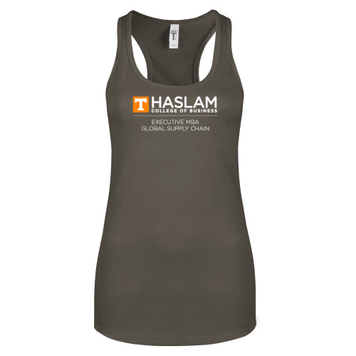  Next Level Womens Charcoal Racerback Tank  - Haslam College of Business Executive MBA Global Supply Chain Centered