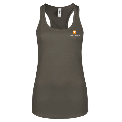  Next Level Womens Charcoal Racerback Tank  - UTK - Libraries Stacked