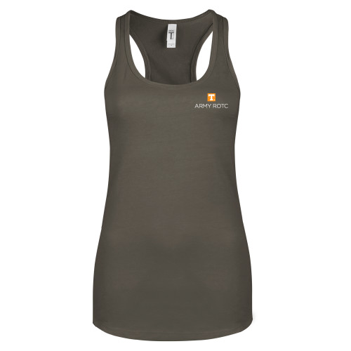  Next Level Womens Charcoal Racerback Tank  - UTK - Army ROTC Stacked