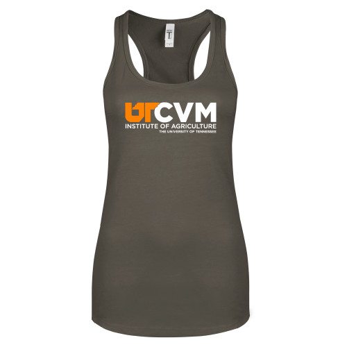  Next Level Womens Charcoal Racerback Tank - College of Veterinary Medicine