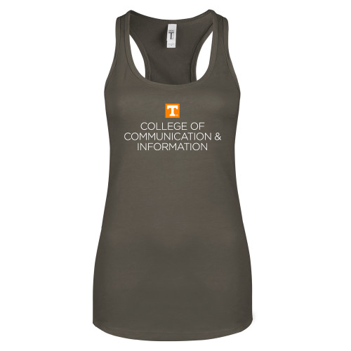  Next Level Womens Charcoal Racerback Tank - College of Communication and Information