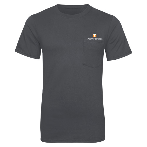  Charcoal T Shirt w/Pocket - UTK - Army ROTC Stacked