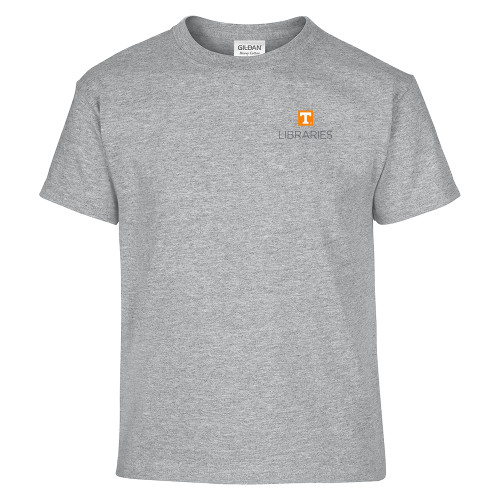  Youth Grey T Shirt - UTK - Libraries Stacked