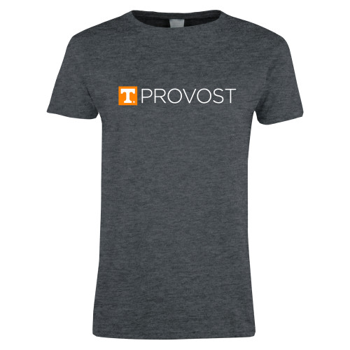  Womens Dark Heather Short Sleeve Tee - Office of Provost One Line