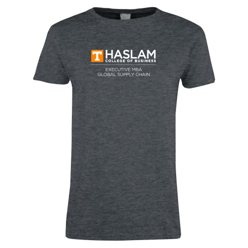  Womens Dark Heather Short Sleeve Tee - Haslam College of Business Executive MBA Global Supply Chain Centered