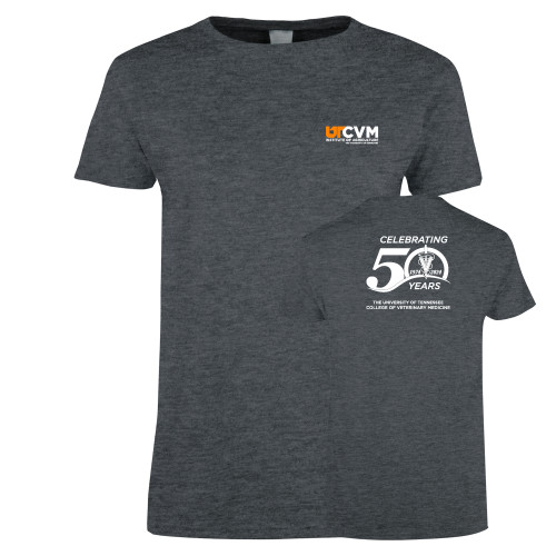  Womens Dark Heather Short Sleeve Tee - UTCVM 50th Anniversary