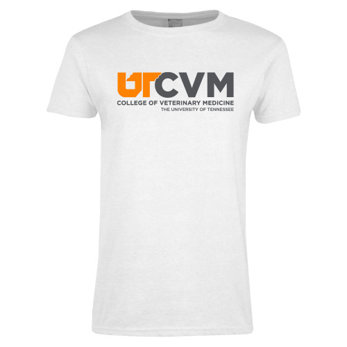  Womens White Short Sleeve Tee - CVM - College of Veterinary Medicine