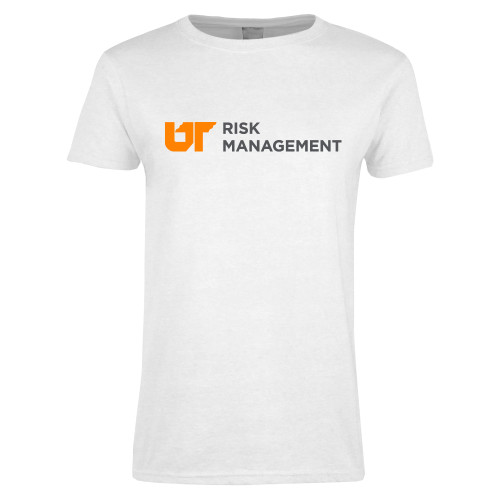  Womens White Short Sleeve Tee - Risk Management