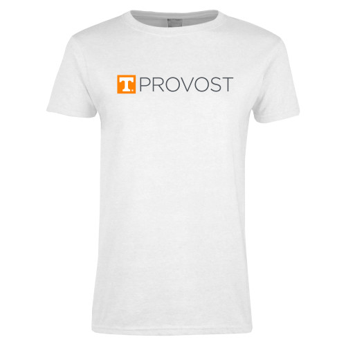  Womens White Short Sleeve Tee - Office of Provost One Line